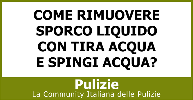 Come rimuovere sporco liquido con tira acqua e spingi acqua