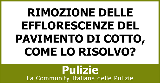 Rimozione delle efflorescenze del pavimento di cotto come lo risolvo