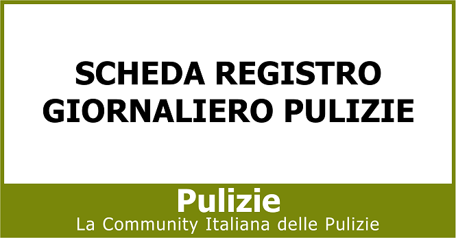 Scheda registro giornaliero pulizie 1