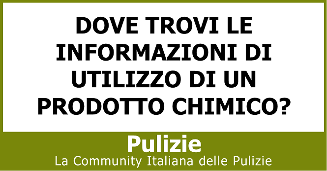 Dove trovi le informazioni di utilizzo di un prodotto chimico